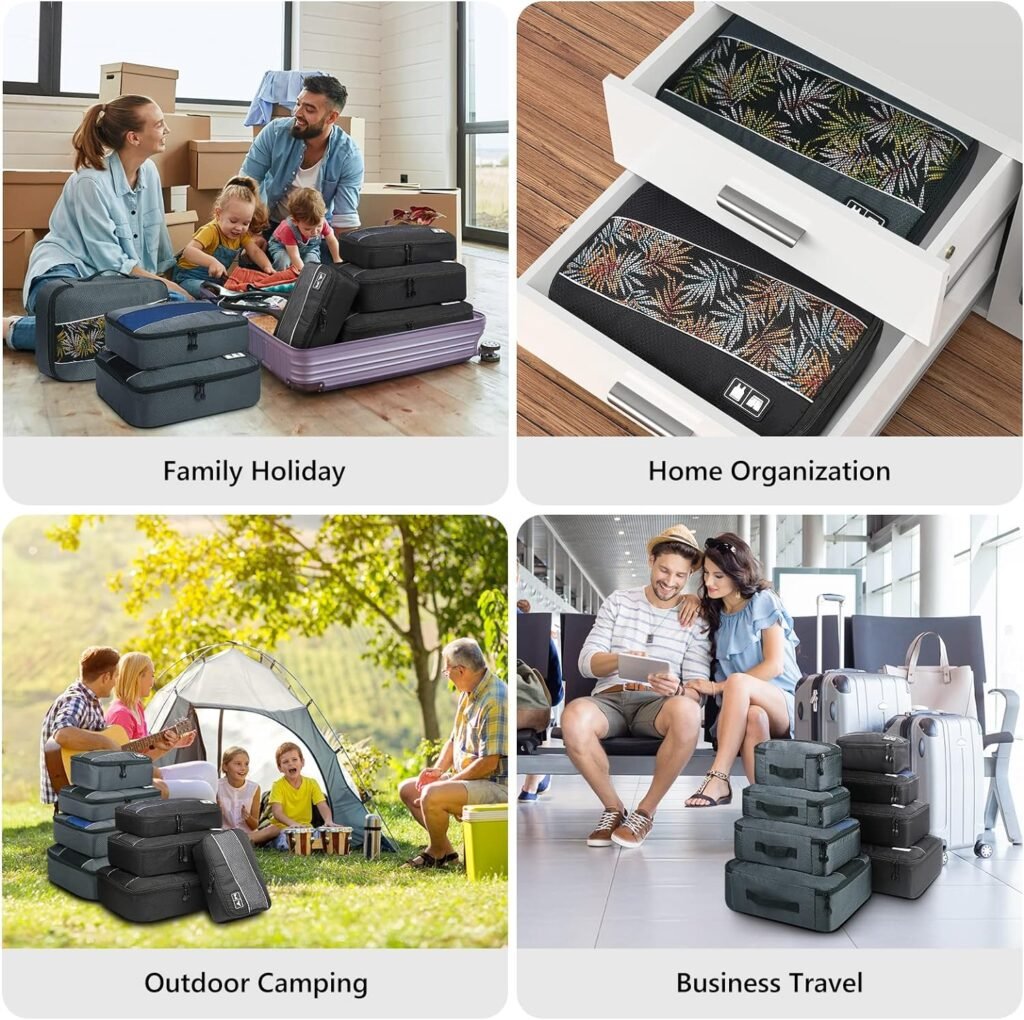 Mossio 8 Set Packing Cubes for Suitcase - Premium Quality Ultralight Travel Organizer for Carry On Luggage and Backpack
