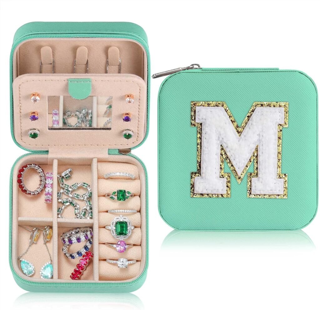 Parima Travel Essentials for Women Jewelry Box, Travel Accessories for Teen Girls Trendy Stuff | Necklace Organizer Earrings Organizer Ring Organizer | Travel Must Have Jewelry Organizer