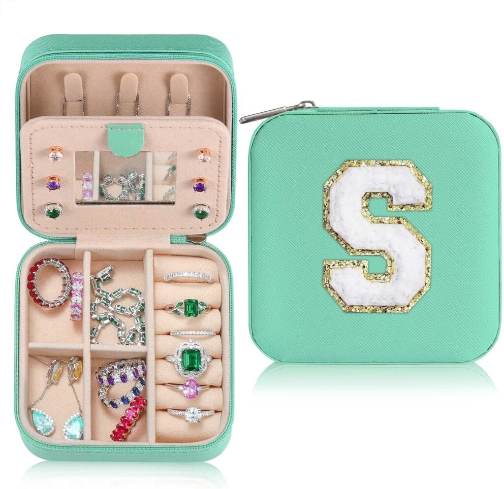Parima Travel Essentials for Women Jewelry Box, Travel Accessories for Teen Girls Trendy Stuff | Necklace Organizer Earrings Organizer Ring Organizer | Travel Must Have Jewelry Organizer