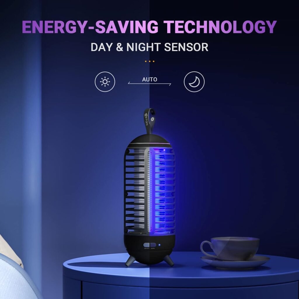 stafi Bug Zapper Outdoor Wireless Mosquito Zapper Indoor Portable Camping Bug Zapper 2500mAh Electric Trap Ideal for Fly Traps (White)