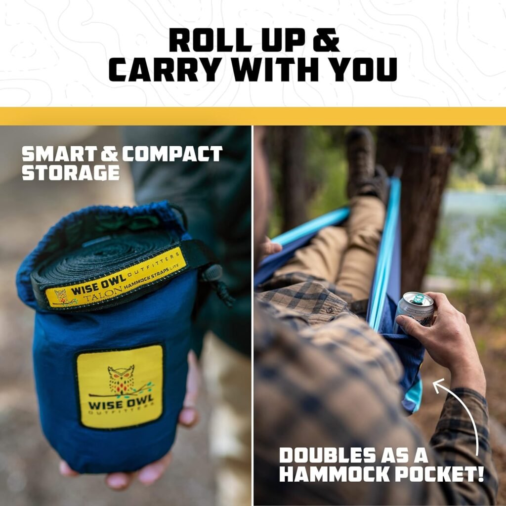 Wise Owl Outfitters Camping Hammock - Camping Essentials  Camping Gifts, Portable Hammock Single or Double Hammock for Outdoor, Indoor w/Hammock Straps