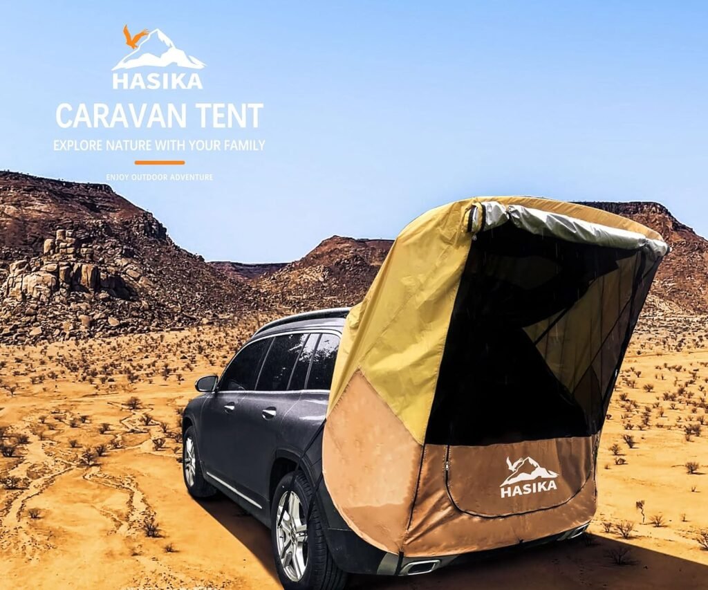 Hasika Camping Tent 2 Person Sun Shade Privacy Shelter Easy Set Up 120 Seconds Waterproof 3000MM UPF 50+ Yellow