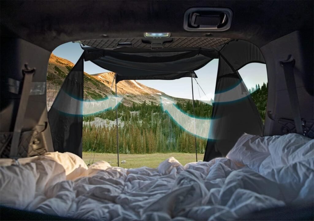 KAMPKEEPER SUV Car Tent, Tailgate Shade Awning Tent for Camping, Vehicle Camping Tents Outdoor Travel (Khaki)