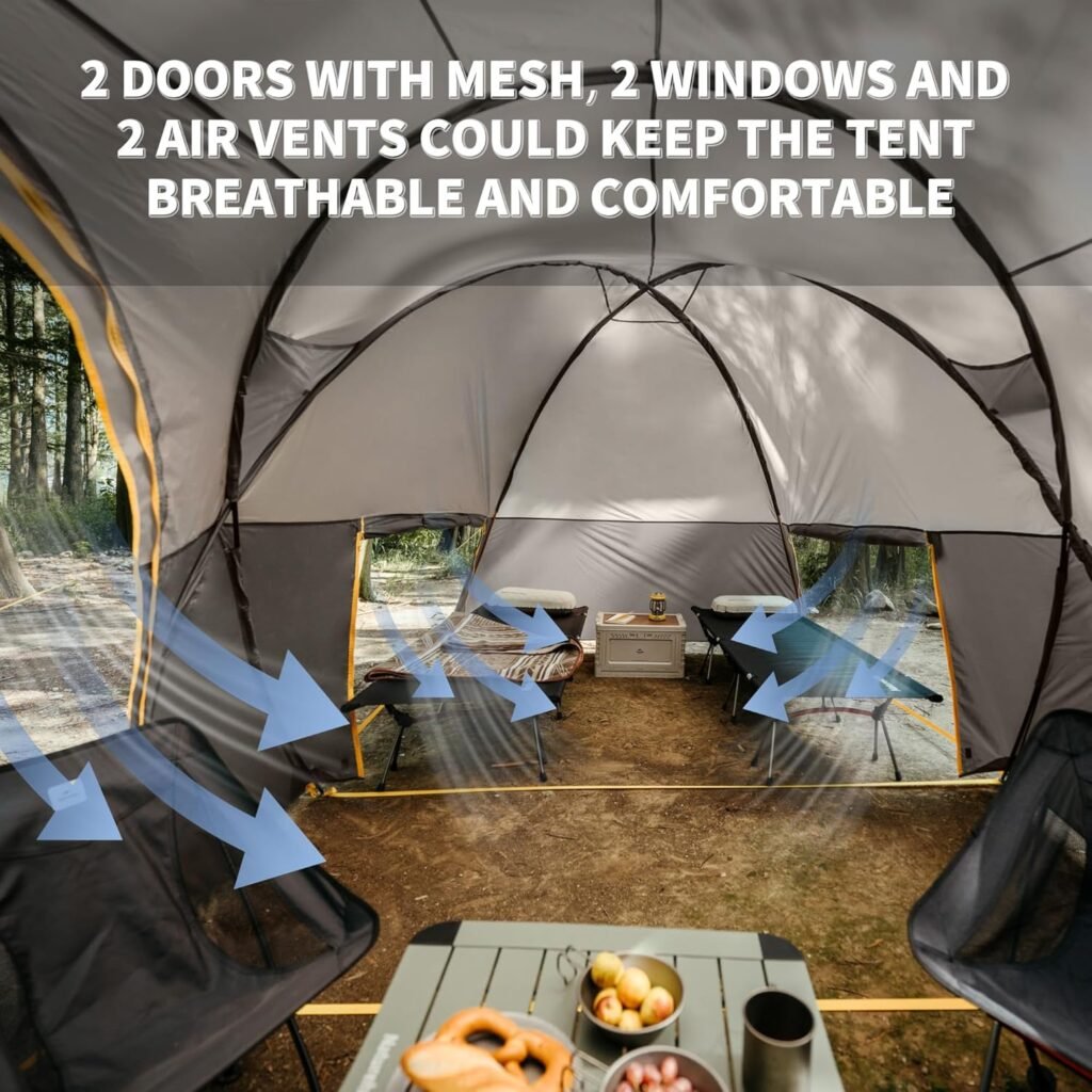Naturehike KOTA 6 Person Tent, Hot Tent with Stove Jack,UPF50+ Waterproof 4 Season Tent, 6 Person Camping Tent, Windproof Cold Weather Winter Tent
