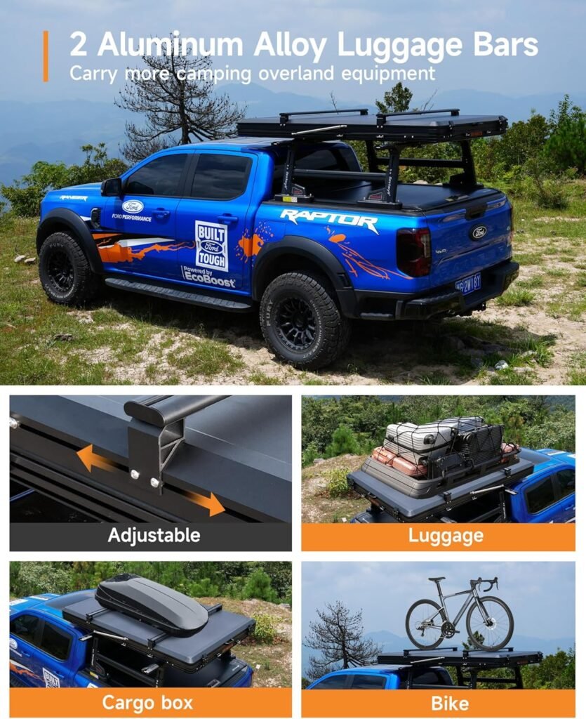 Rooftop Tent Hard Shell, Aluminum Roof Top Tent Hardshell for Camping Truck Van Suitable for Jeep SUV Car.