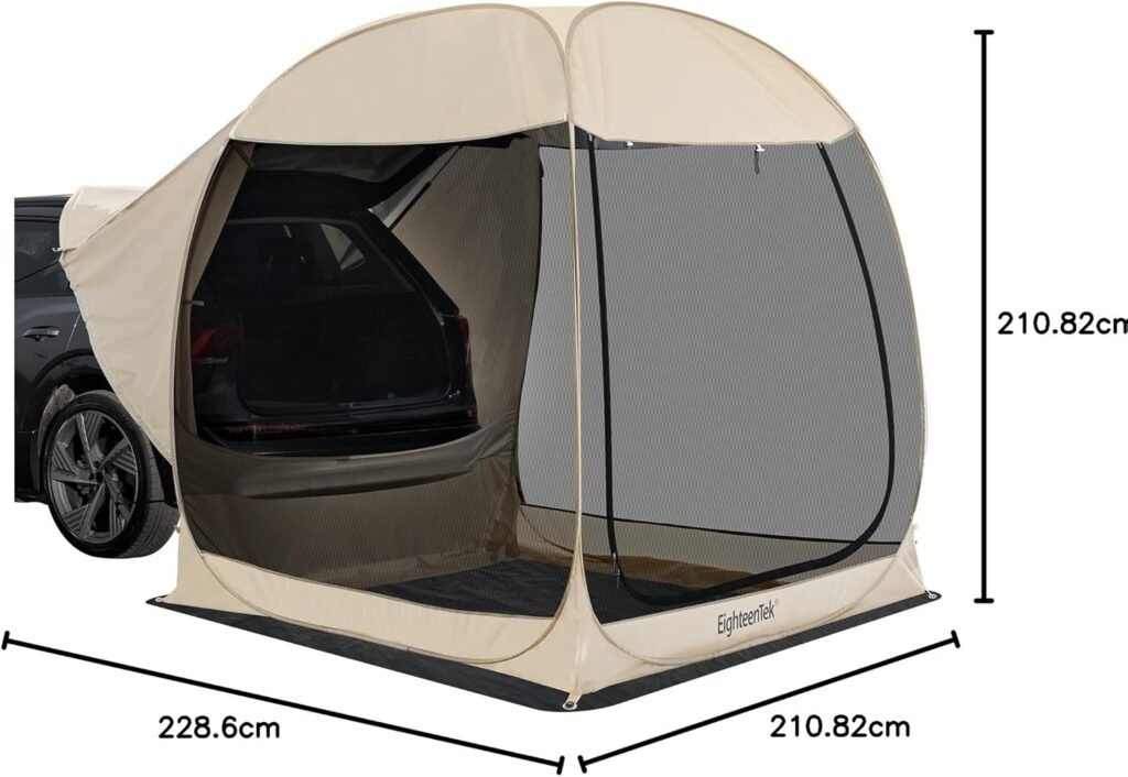 All Weather Camping Screen Tent/SUV Tent, Outdoor Pop Up Tent for Camping with Shelter Mesh  Waterproof PVC, Instant Tent Screen House Portable for Car SUV Van Camping