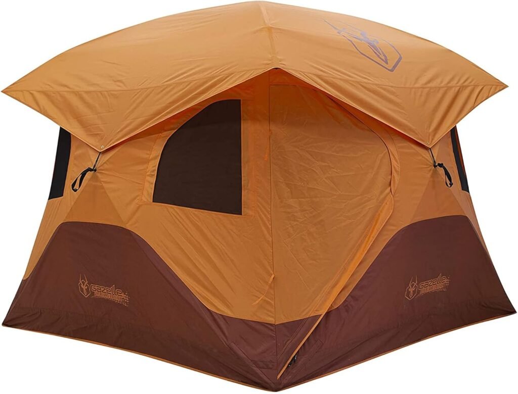 Gazelle T4 Overland Edition GT401SS Pop-Up Portable Camping Hub Tent, Easy Instant Set up in 90 Seconds, Sunset/Sedona Orange, 4-Person, Family, Overland