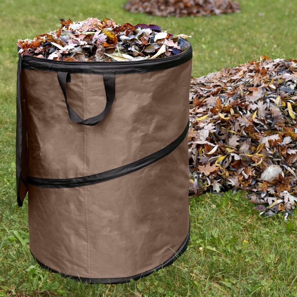 29.5-Gallon Pop Up Outdoor Garbage Can - Collapsible Trash Can for Parties, Yard Waste, or Laundry - Camping Accessories by Wakeman