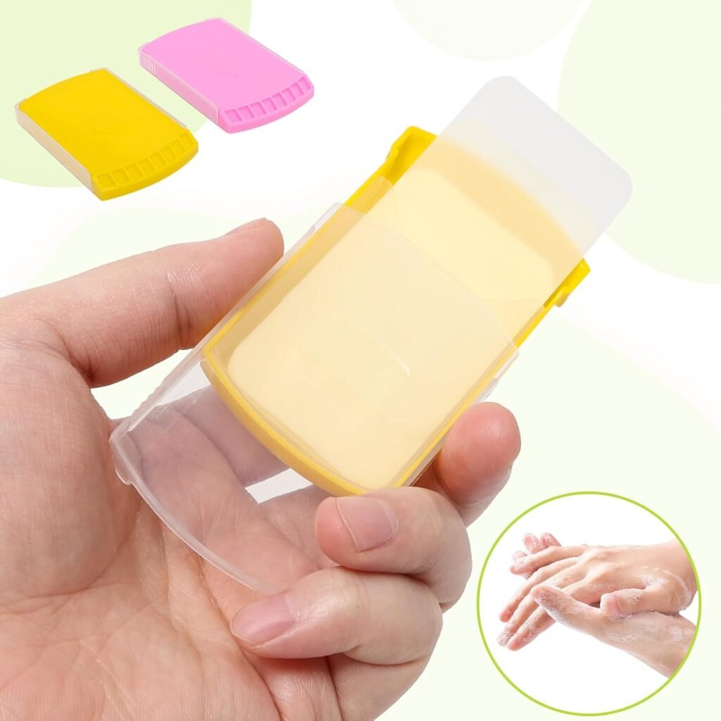 HongyiTime 2 Boxs (100 Sheets) Hand Washing Soap Sheets for Outdoor Travel,Portable Camping Hand Soap,Hiking Washing Hand Bath Paper Soap for Travel,BBQ,Party,School,Girls